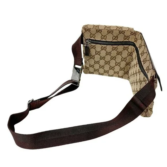 Gucci Bag Body Bag Waist Bag GG Canvas Beige Brown 28566 Fashionable - Picture 4 of 14